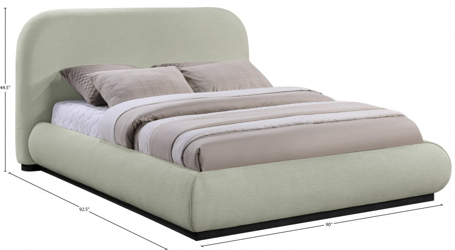 Lit très grand lit en tissu chenille Vaughn