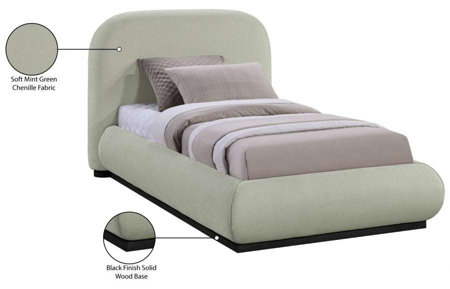 Lit simple en tissu chenille Vaughn