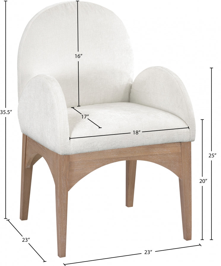 Fauteuil de salle à manger en tissu chenille Waldorf
