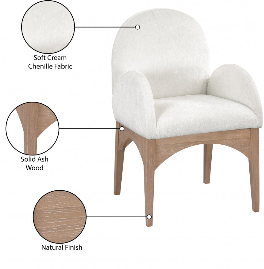 Fauteuil de salle à manger en tissu chenille Waldorf