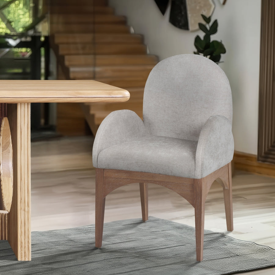 Fauteuil de salle à manger en tissu chenille Waldorf
