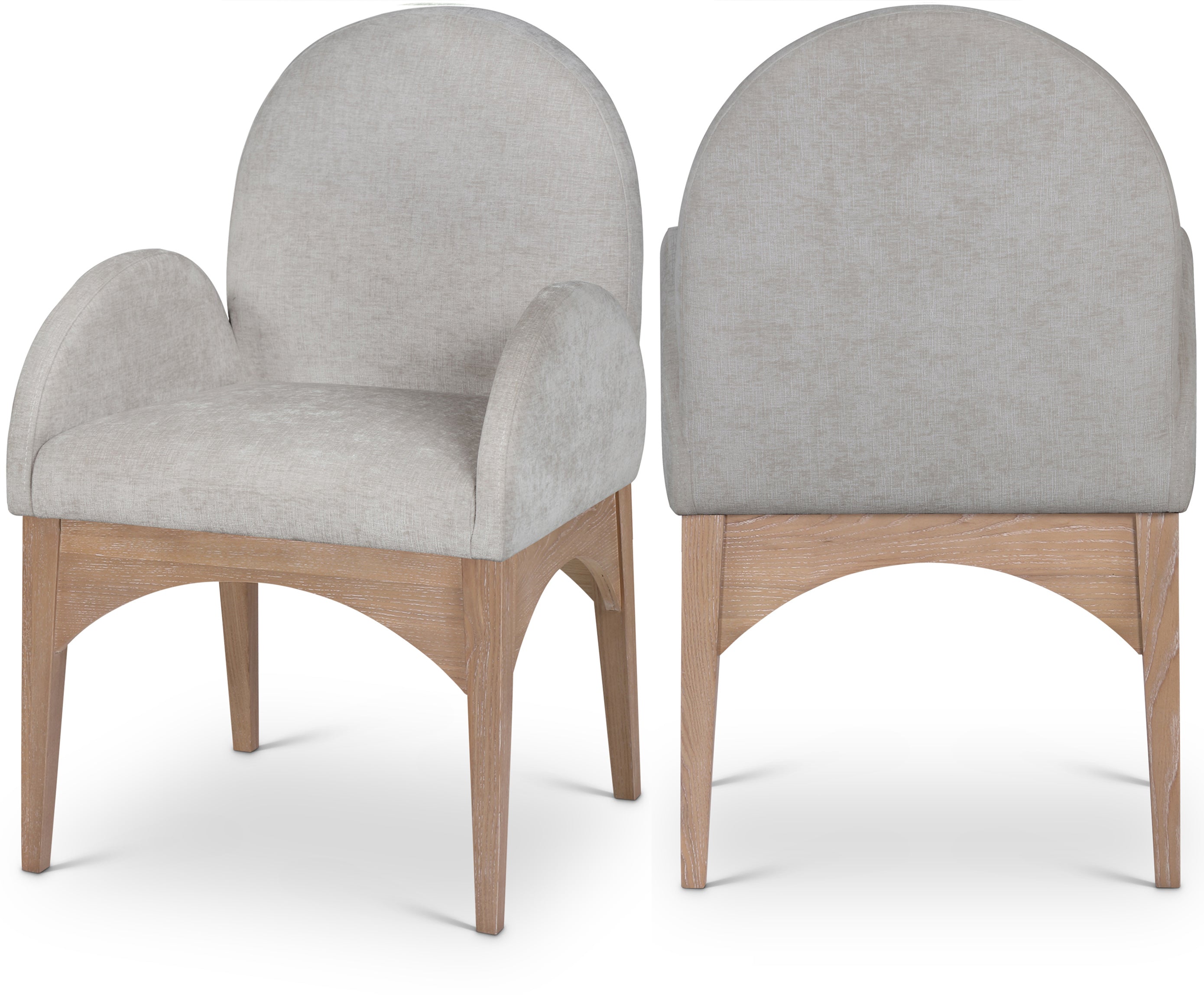 Fauteuil de salle à manger en tissu chenille Waldorf