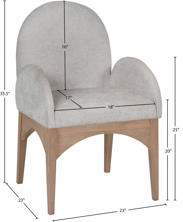 Fauteuil de salle à manger en tissu chenille Waldorf