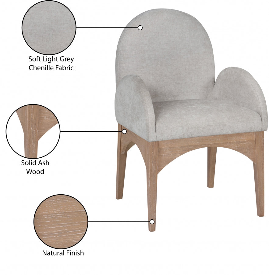 Fauteuil de salle à manger en tissu chenille Waldorf