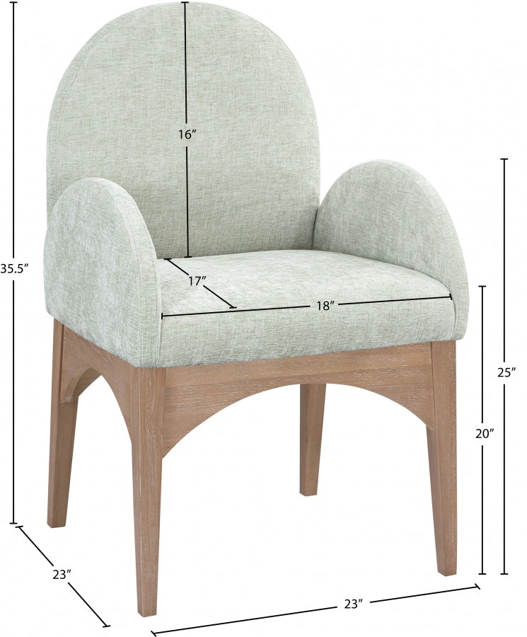 Fauteuil de salle à manger en tissu chenille Waldorf