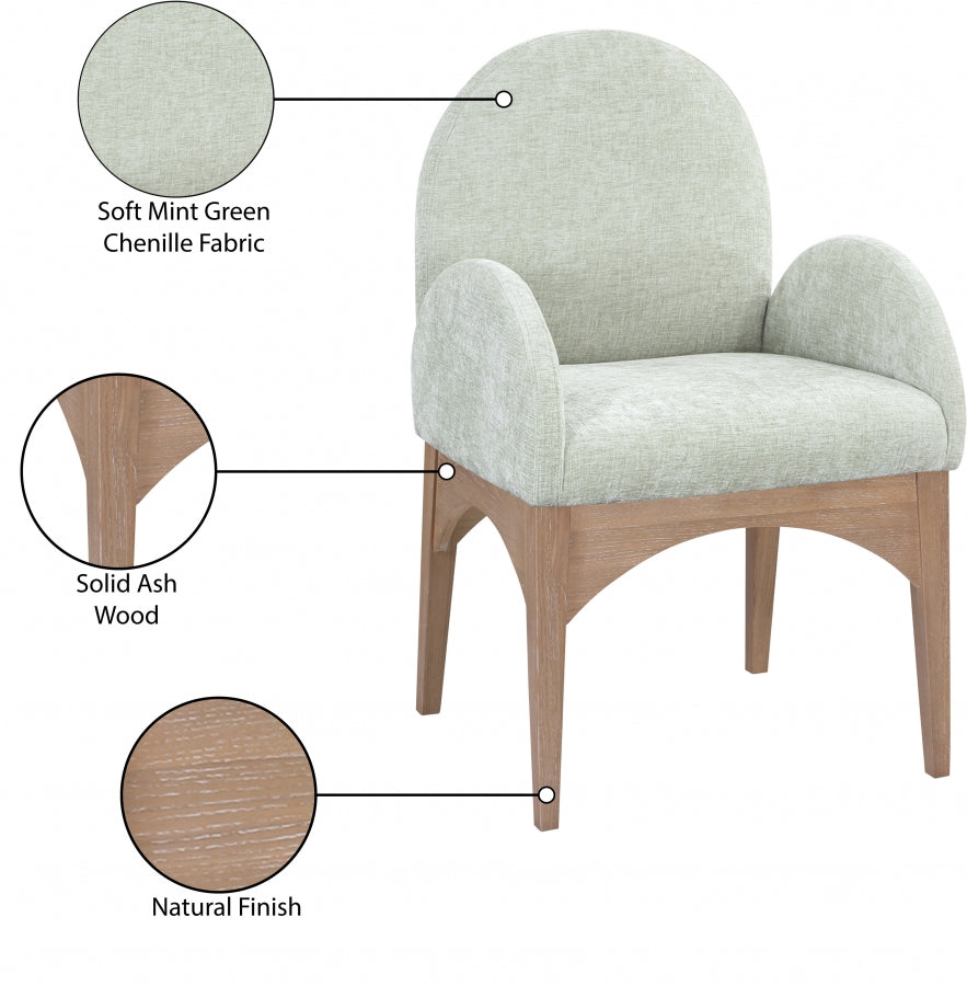 Fauteuil de salle à manger en tissu chenille Waldorf