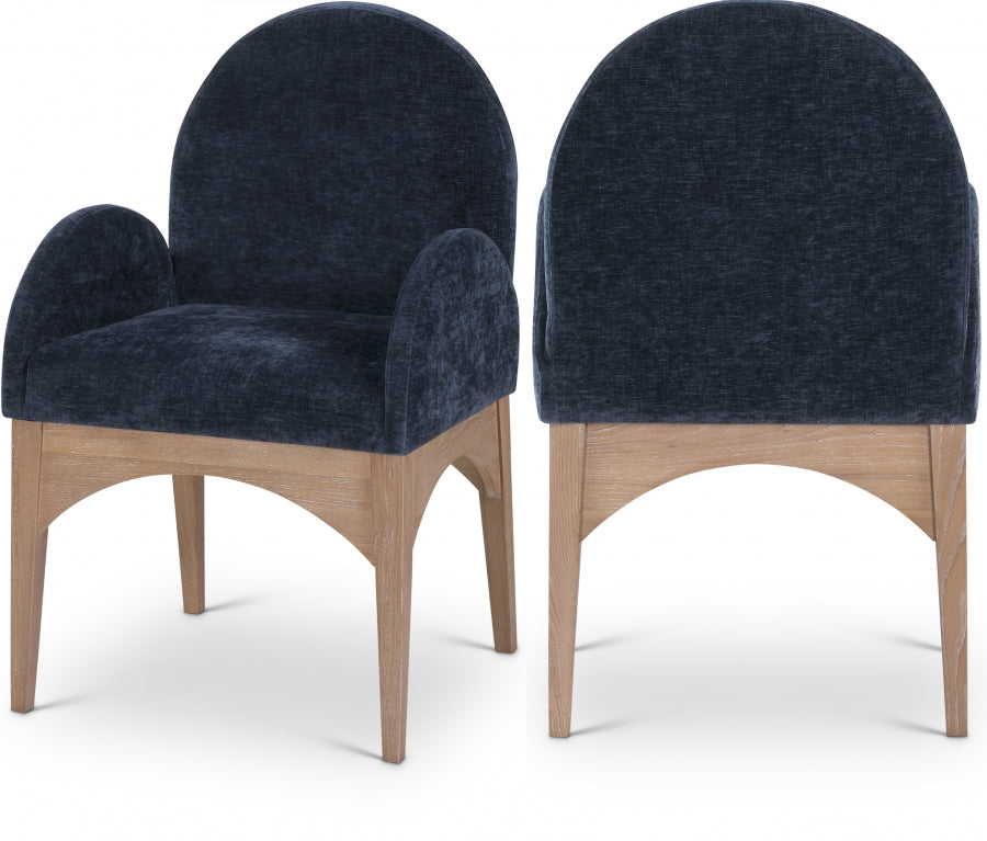 Fauteuil de salle à manger en tissu chenille Waldorf