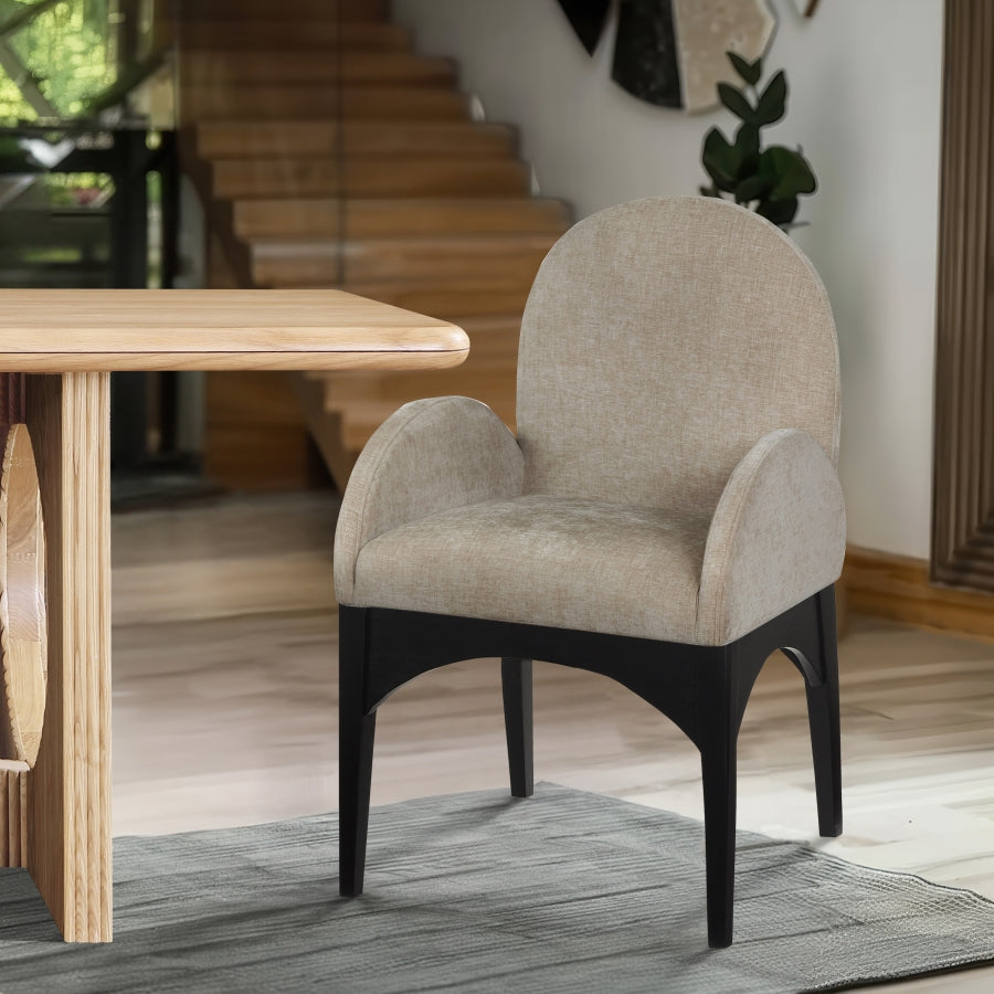 Fauteuil de salle à manger en tissu chenille Waldorf