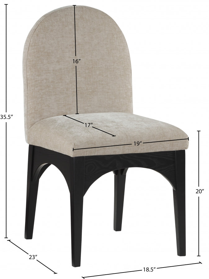 Chaise d'appoint de salle à manger en tissu chenille Waldorf