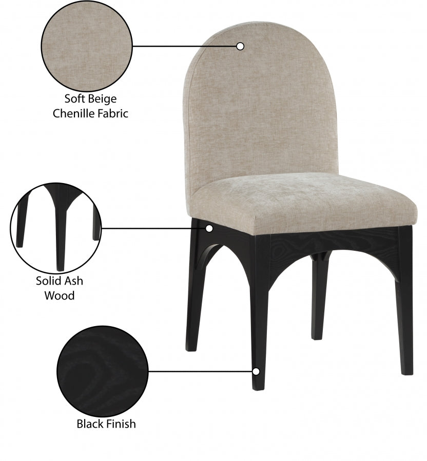 Chaise d'appoint de salle à manger en tissu chenille Waldorf