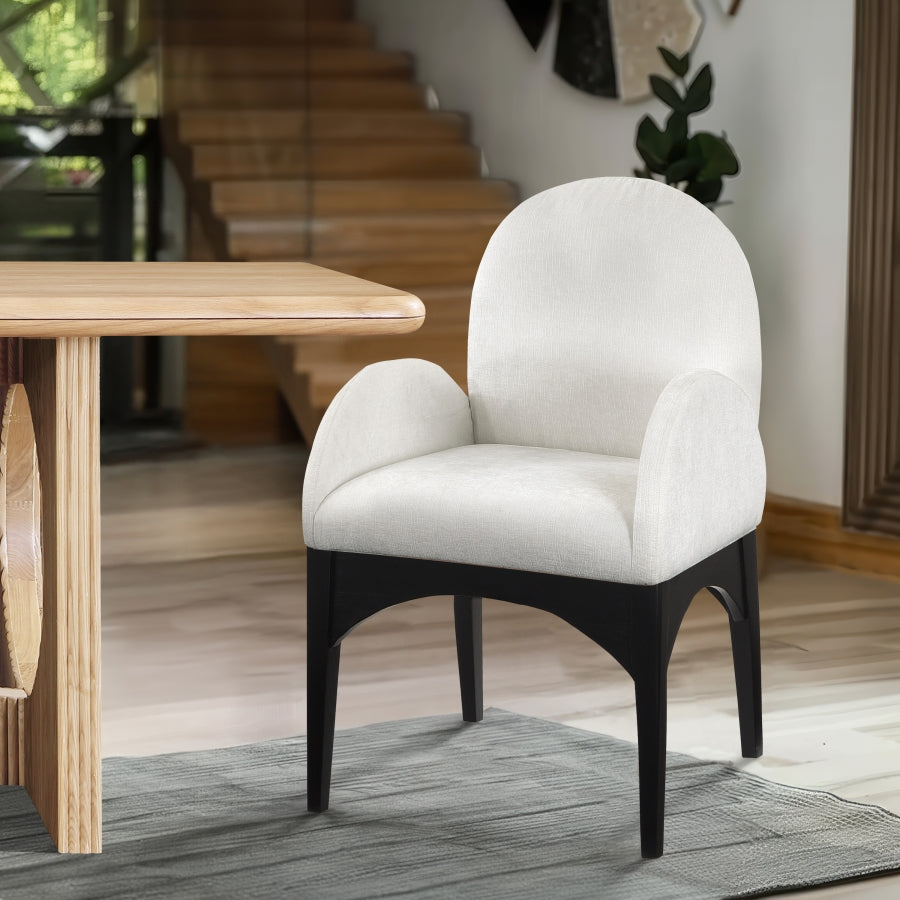 Fauteuil de salle à manger en tissu chenille Waldorf