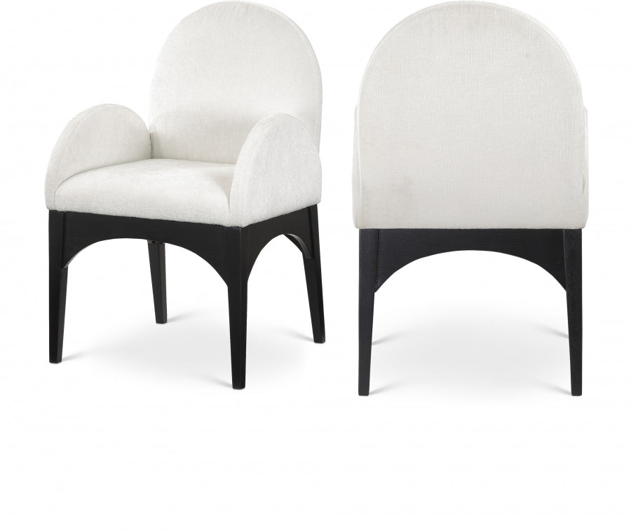 Fauteuil de salle à manger en tissu chenille Waldorf
