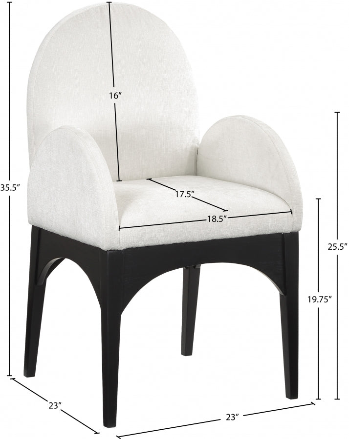 Fauteuil de salle à manger en tissu chenille Waldorf