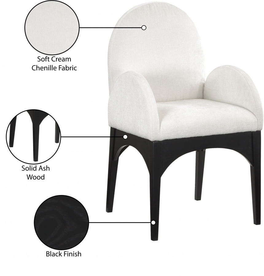 Fauteuil de salle à manger en tissu chenille Waldorf