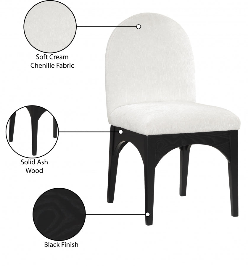 Chaise d'appoint de salle à manger en tissu chenille Waldorf
