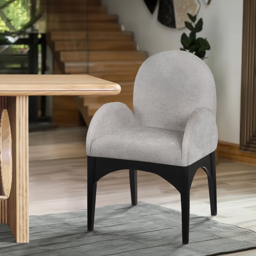Fauteuil de salle à manger en tissu chenille Waldorf