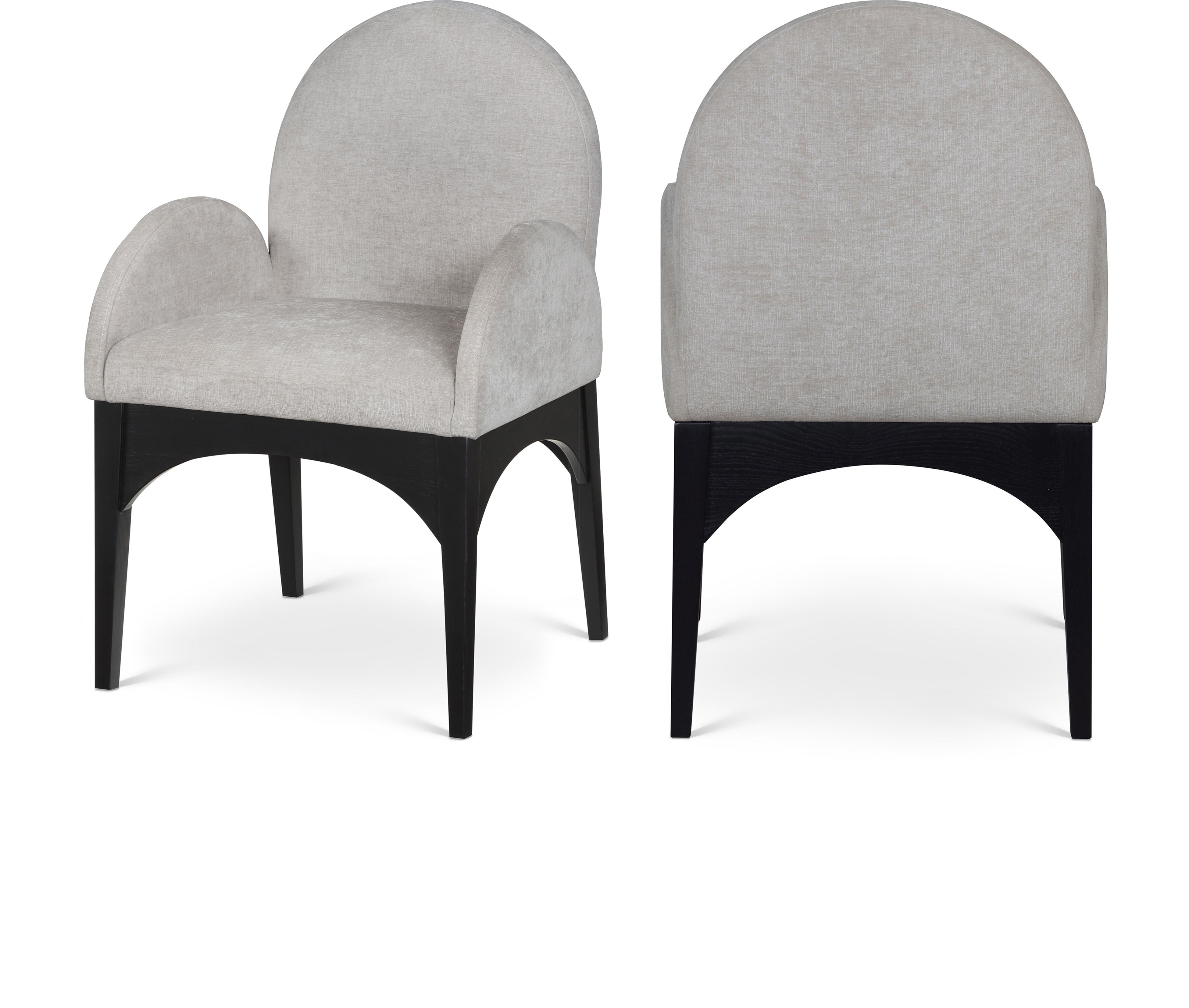 Fauteuil de salle à manger en tissu chenille Waldorf