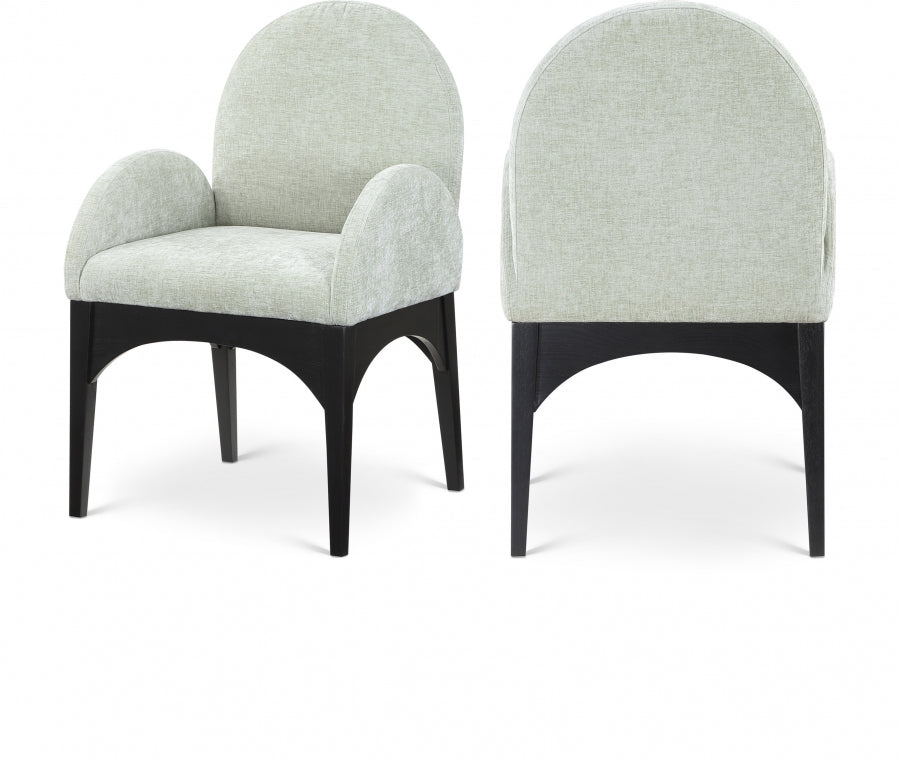 Fauteuil de salle à manger en tissu chenille Waldorf