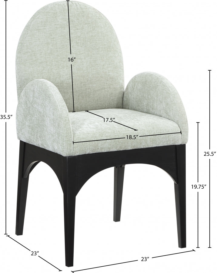 Fauteuil de salle à manger en tissu chenille Waldorf