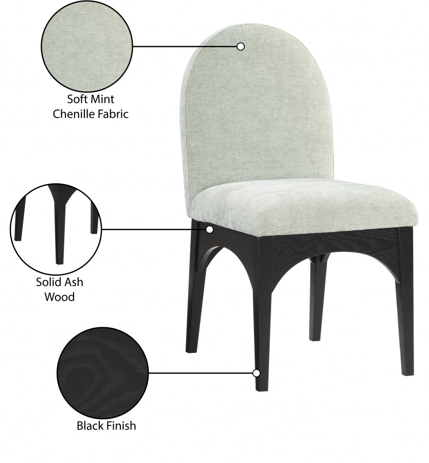 Chaise d'appoint de salle à manger en tissu chenille Waldorf