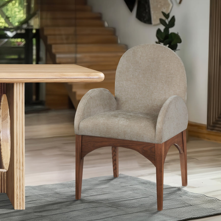 Fauteuil de salle à manger en tissu chenille Waldorf