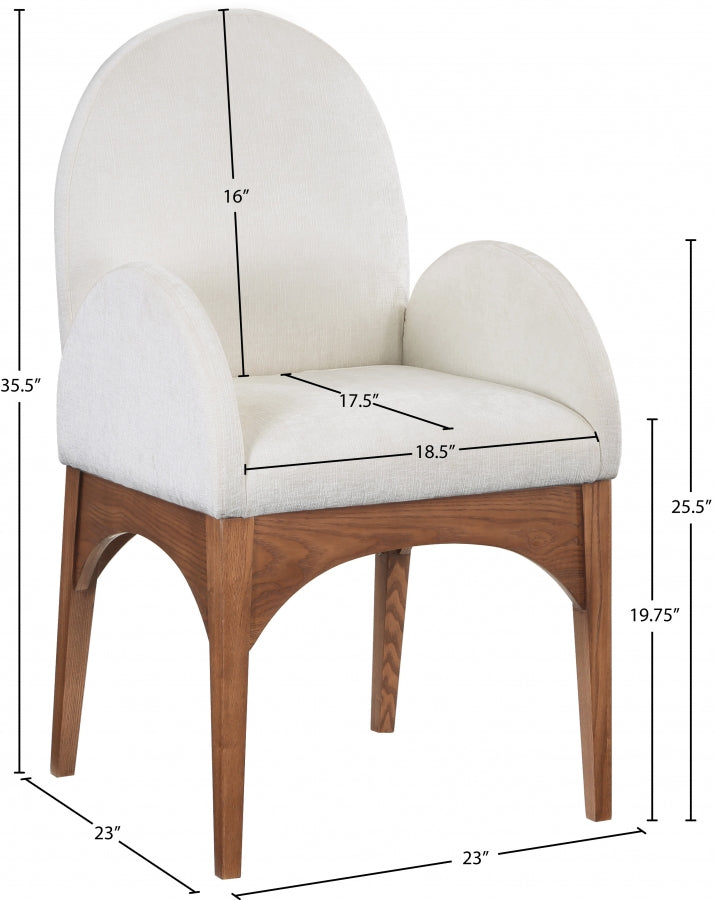 Fauteuil de salle à manger en tissu chenille Waldorf