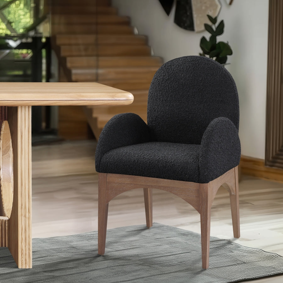 Fauteuil de salle à manger en tissu boucle Waldorf