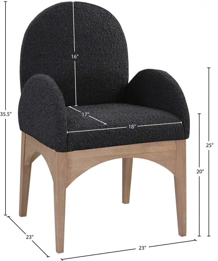 Fauteuil de salle à manger en tissu boucle Waldorf