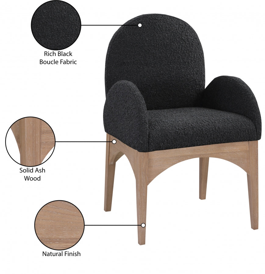 Fauteuil de salle à manger en tissu boucle Waldorf