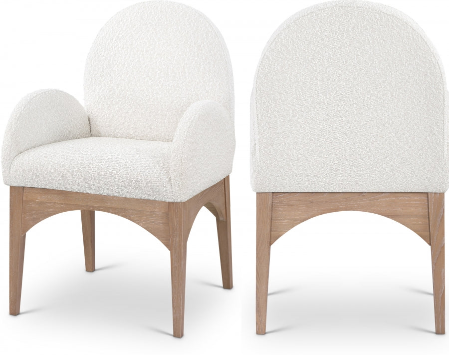 Fauteuil de salle à manger en tissu boucle Waldorf