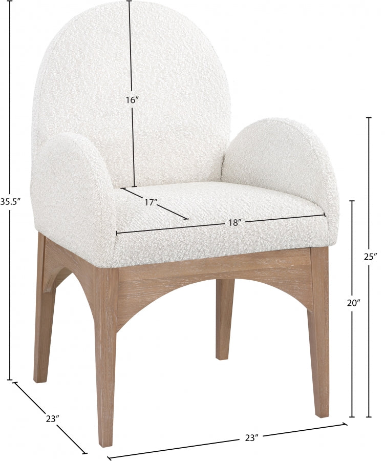 Fauteuil de salle à manger en tissu boucle Waldorf