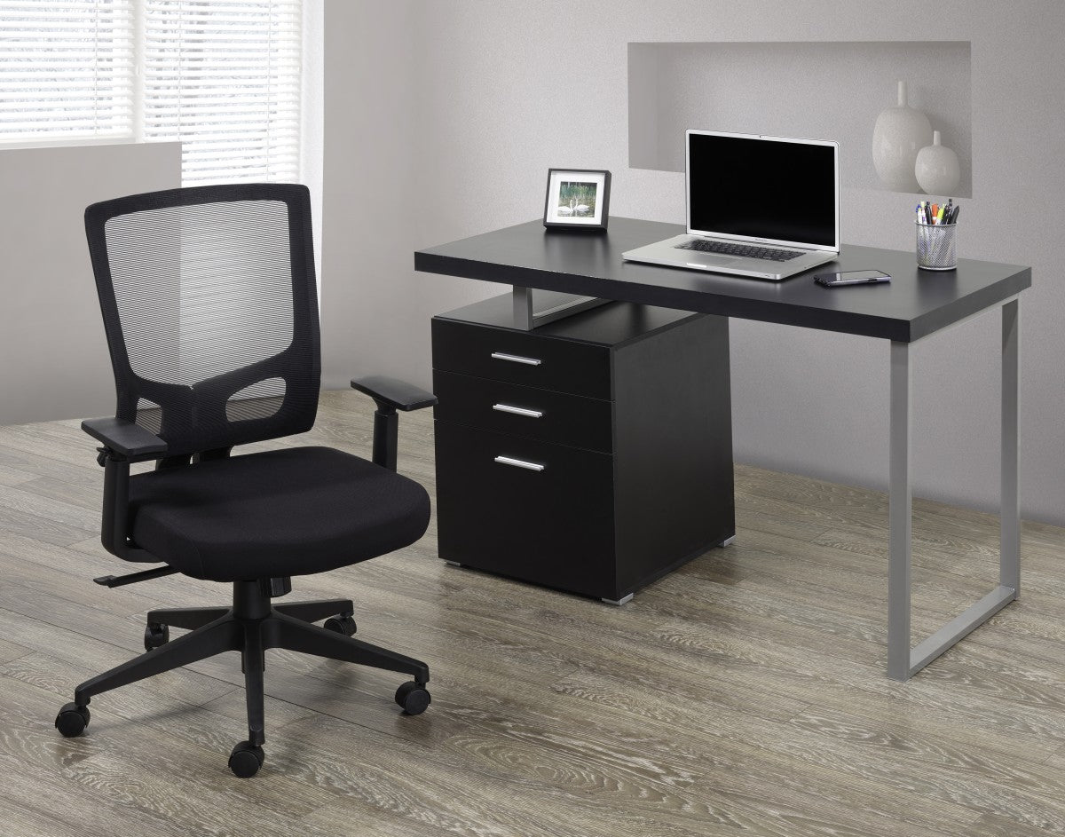 ENSEMBLE BUREAU ET CHAISE, NOIR ( Meuble Mtl )