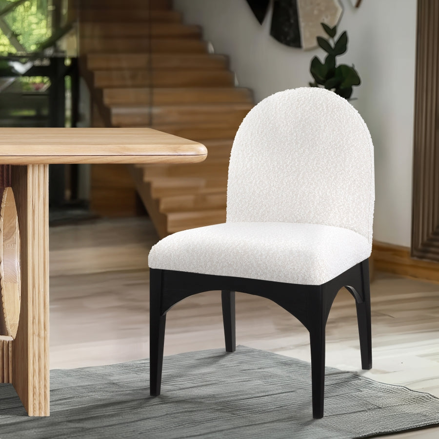 Chaise d'appoint de salle à manger en tissu boucle Waldorf