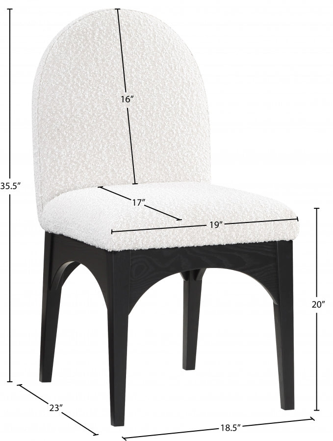 Chaise d'appoint de salle à manger en tissu boucle Waldorf