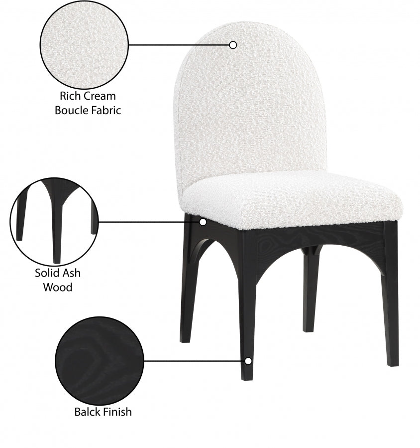 Chaise d'appoint de salle à manger en tissu boucle Waldorf
