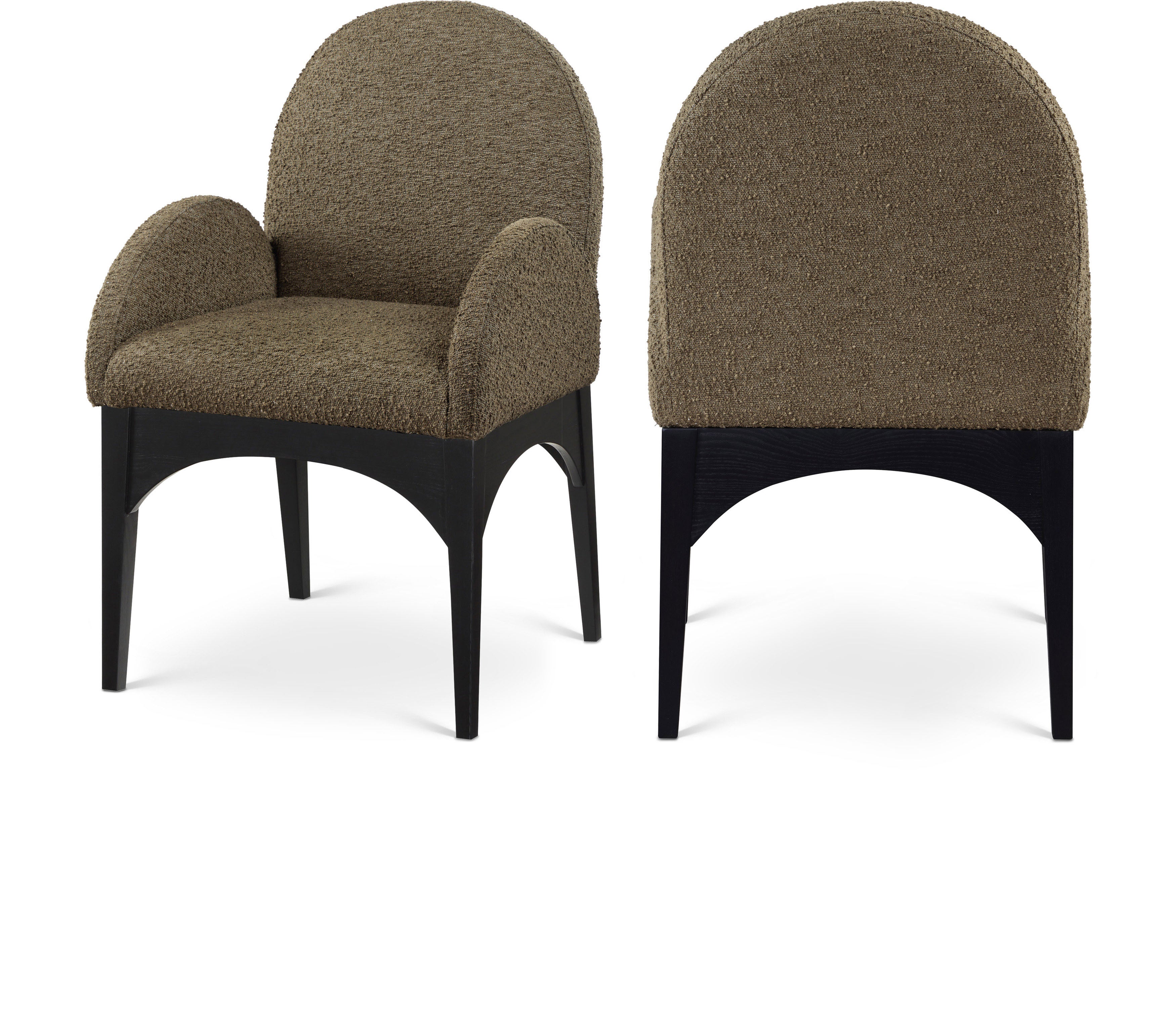Fauteuil de salle à manger en tissu boucle Waldorf