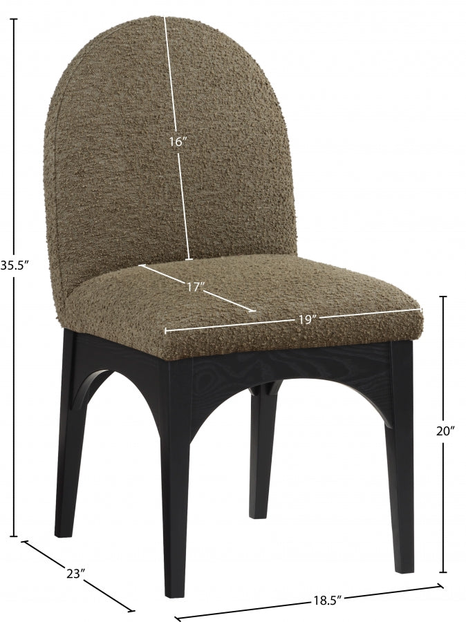 Chaise d'appoint de salle à manger en tissu boucle Waldorf