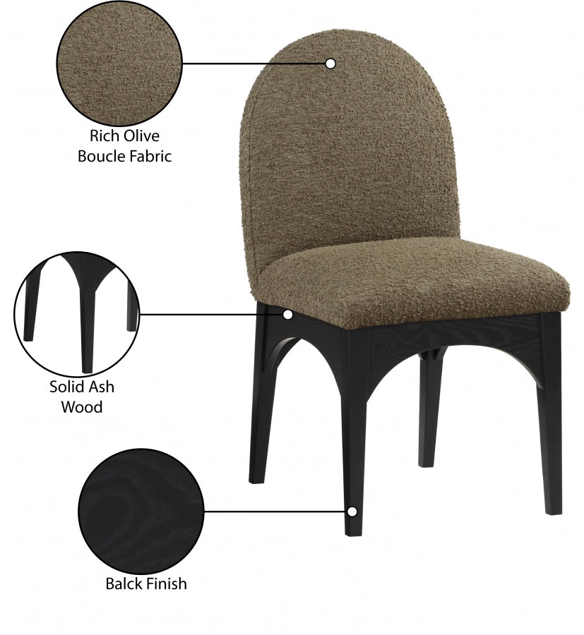 Chaise d'appoint de salle à manger en tissu boucle Waldorf
