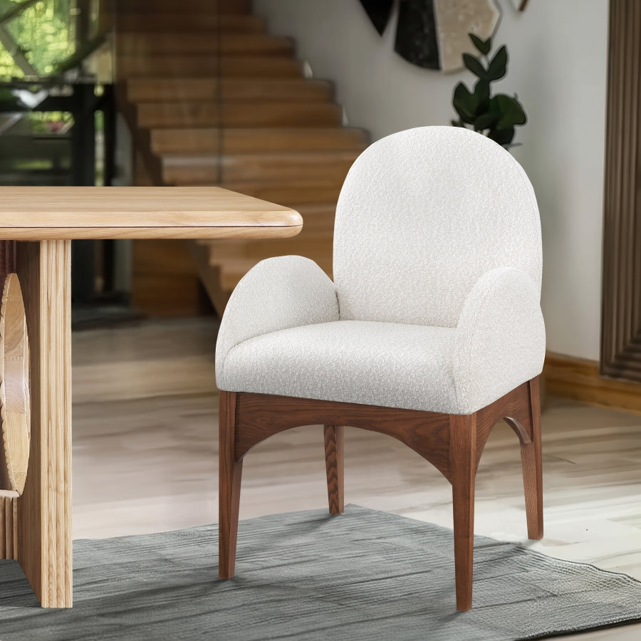 Fauteuil de salle à manger en tissu boucle Waldorf