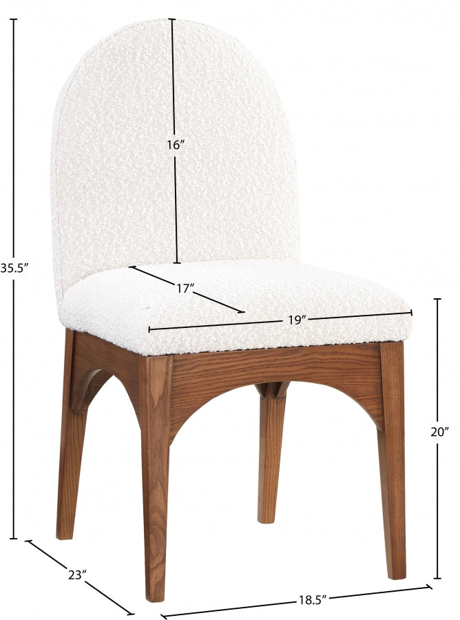 Chaise d'appoint de salle à manger en tissu boucle Waldorf