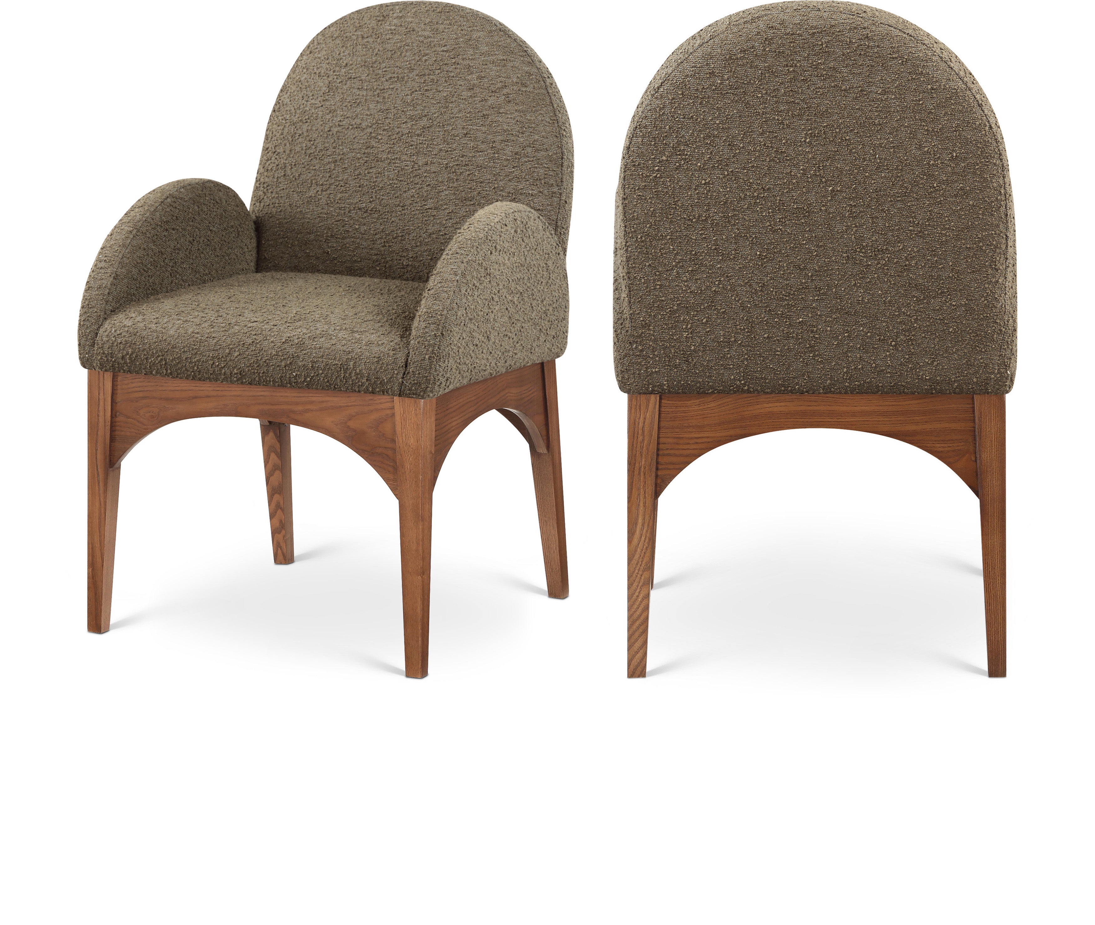 Fauteuil de salle à manger en tissu boucle Waldorf
