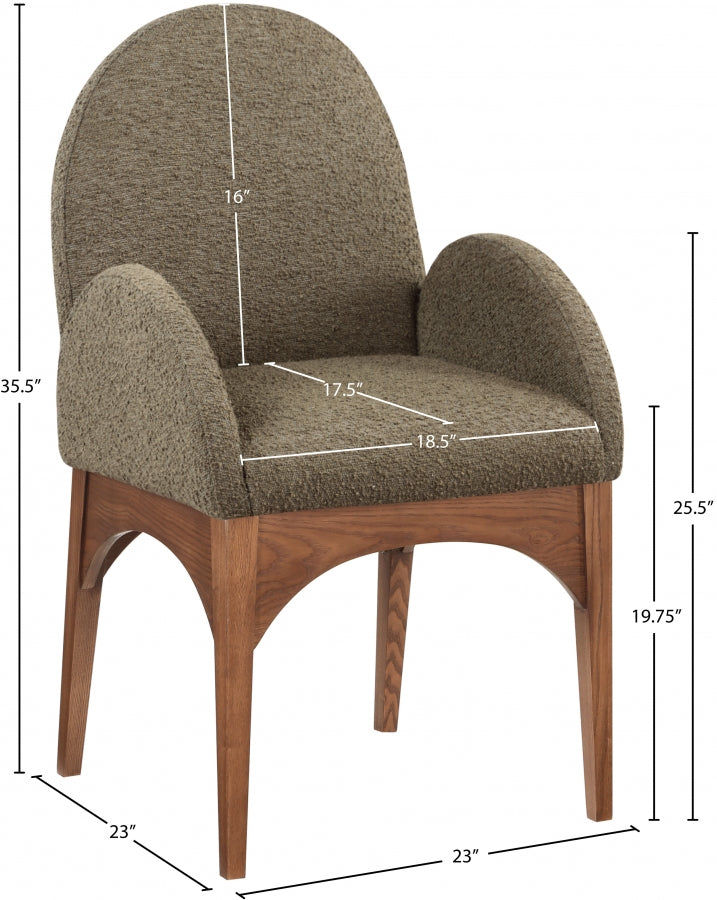 Fauteuil de salle à manger en tissu boucle Waldorf