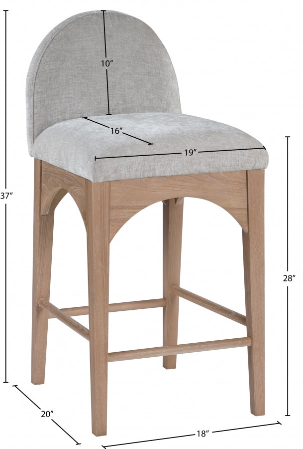 Tabourets de comptoir en tissu chenille Waldorf