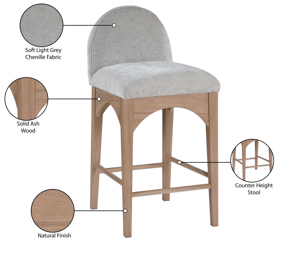 Tabourets de comptoir en tissu chenille Waldorf