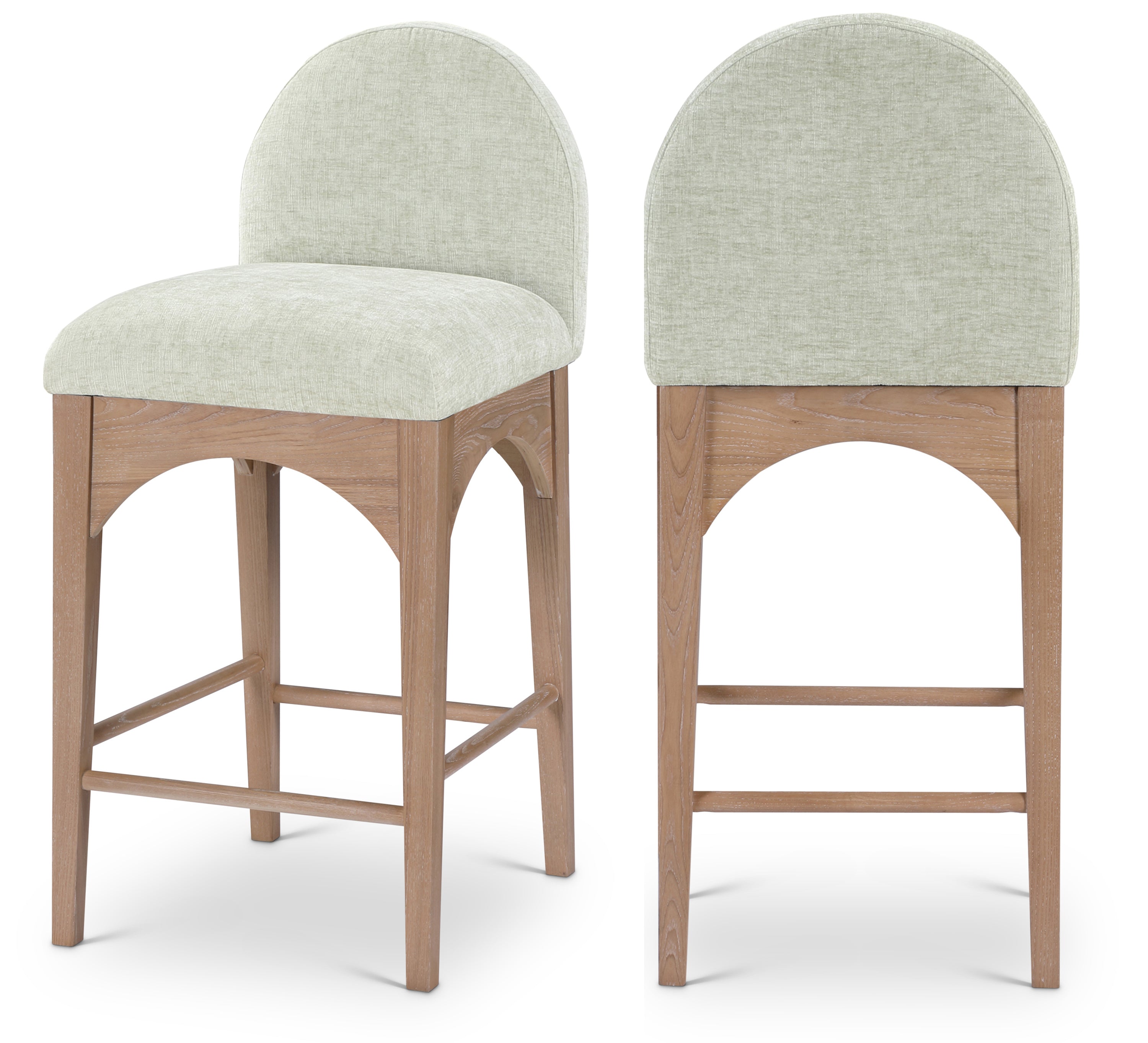 Tabourets de comptoir en tissu chenille Waldorf