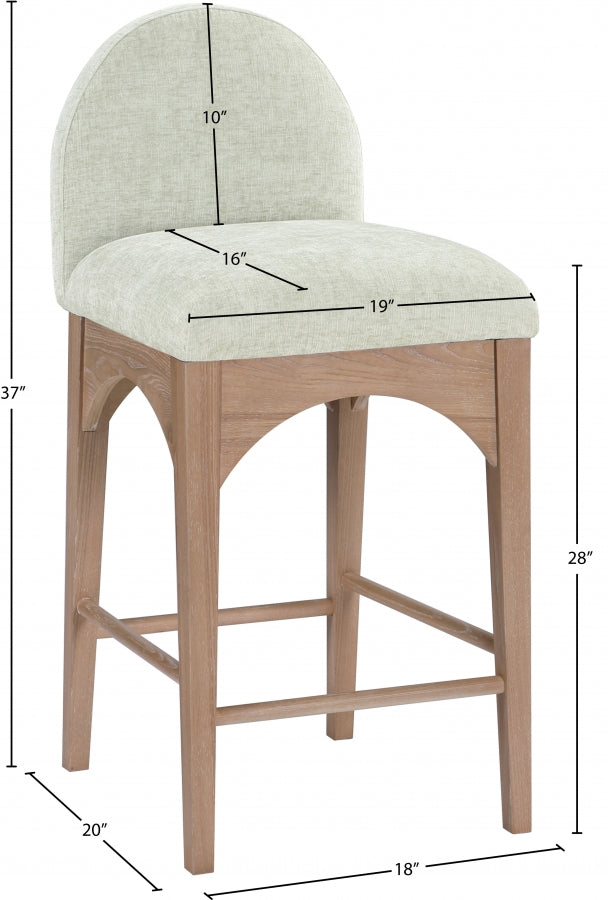 Tabourets de comptoir en tissu chenille Waldorf