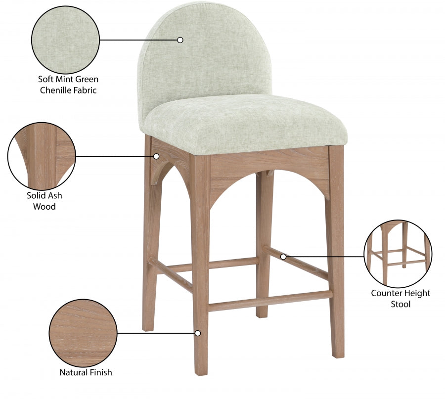 Tabourets de comptoir en tissu chenille Waldorf