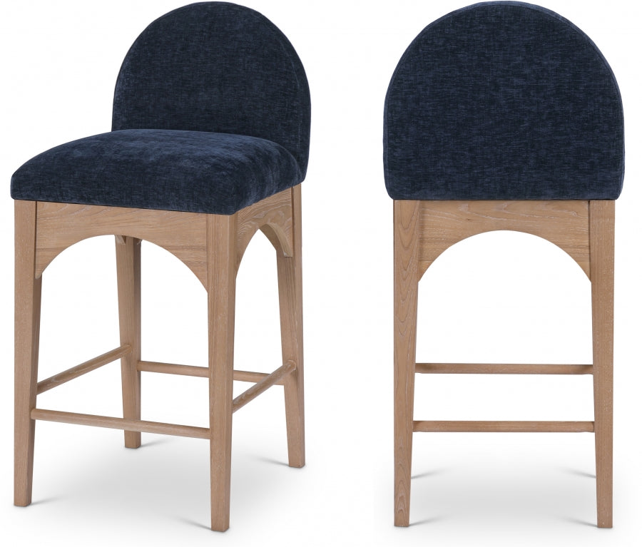 Tabourets de comptoir en tissu chenille Waldorf