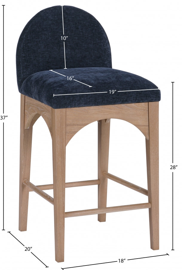 Tabourets de comptoir en tissu chenille Waldorf
