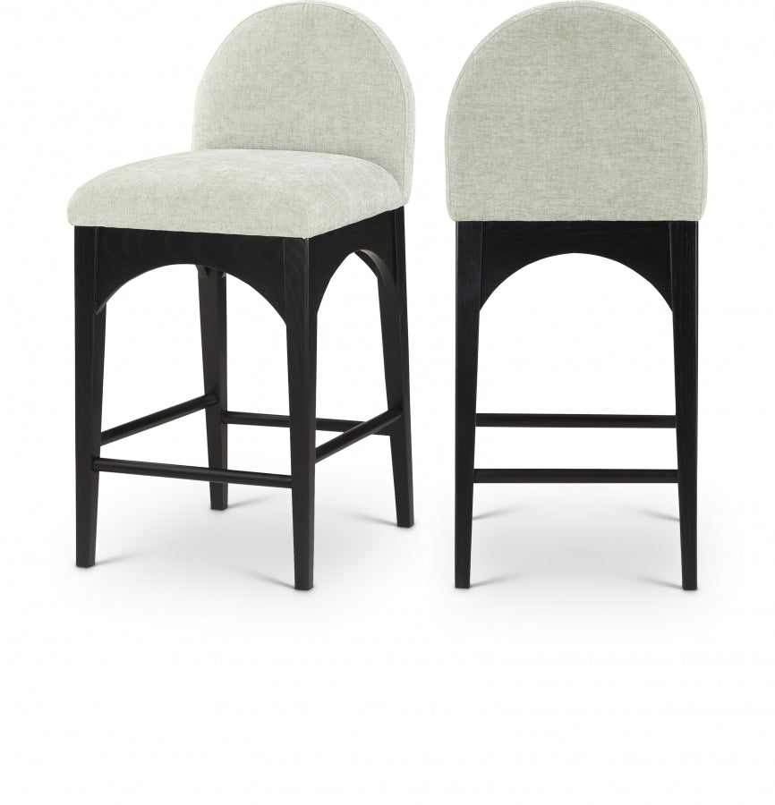 Tabourets de comptoir en tissu chenille Waldorf